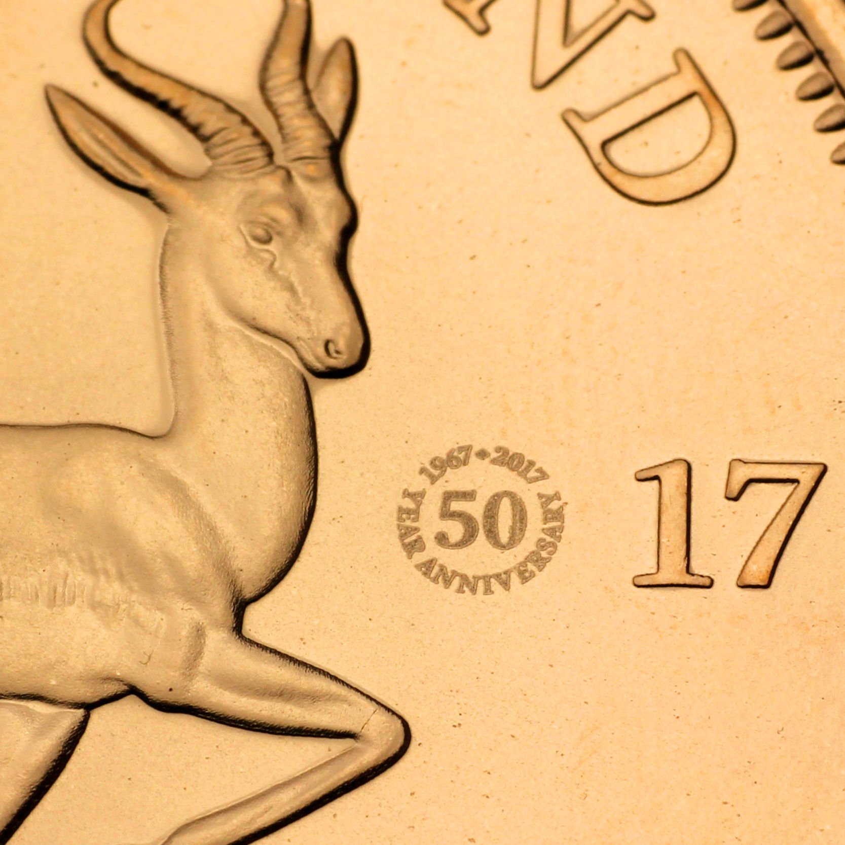 Goldmünze 1oz "Krügerrand" 2017 50. Jubiläum (Südafrika) - Detailansicht 2