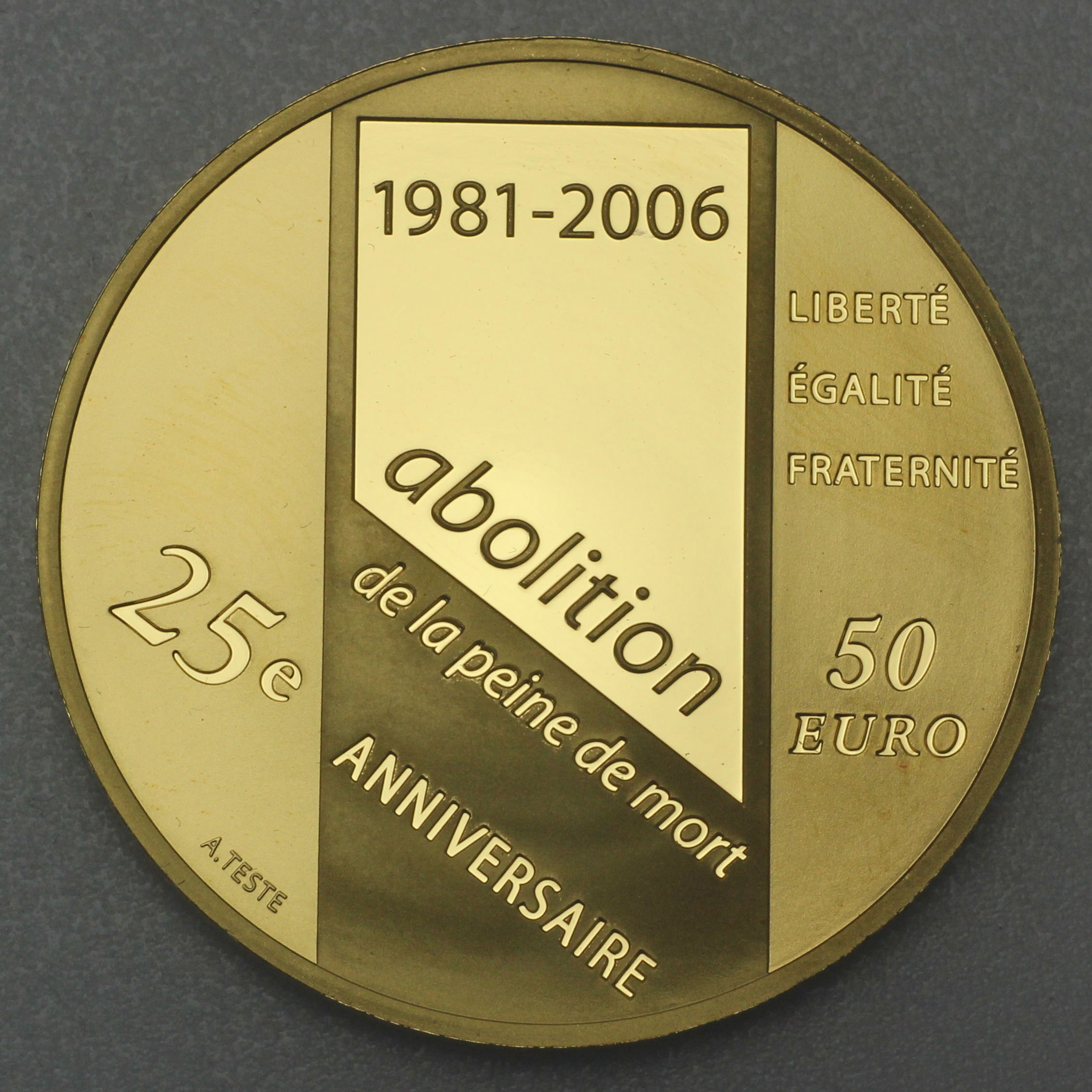 Goldmünze 50 Euro "Abolition" 2006 (Frankreich) - Hauptansicht