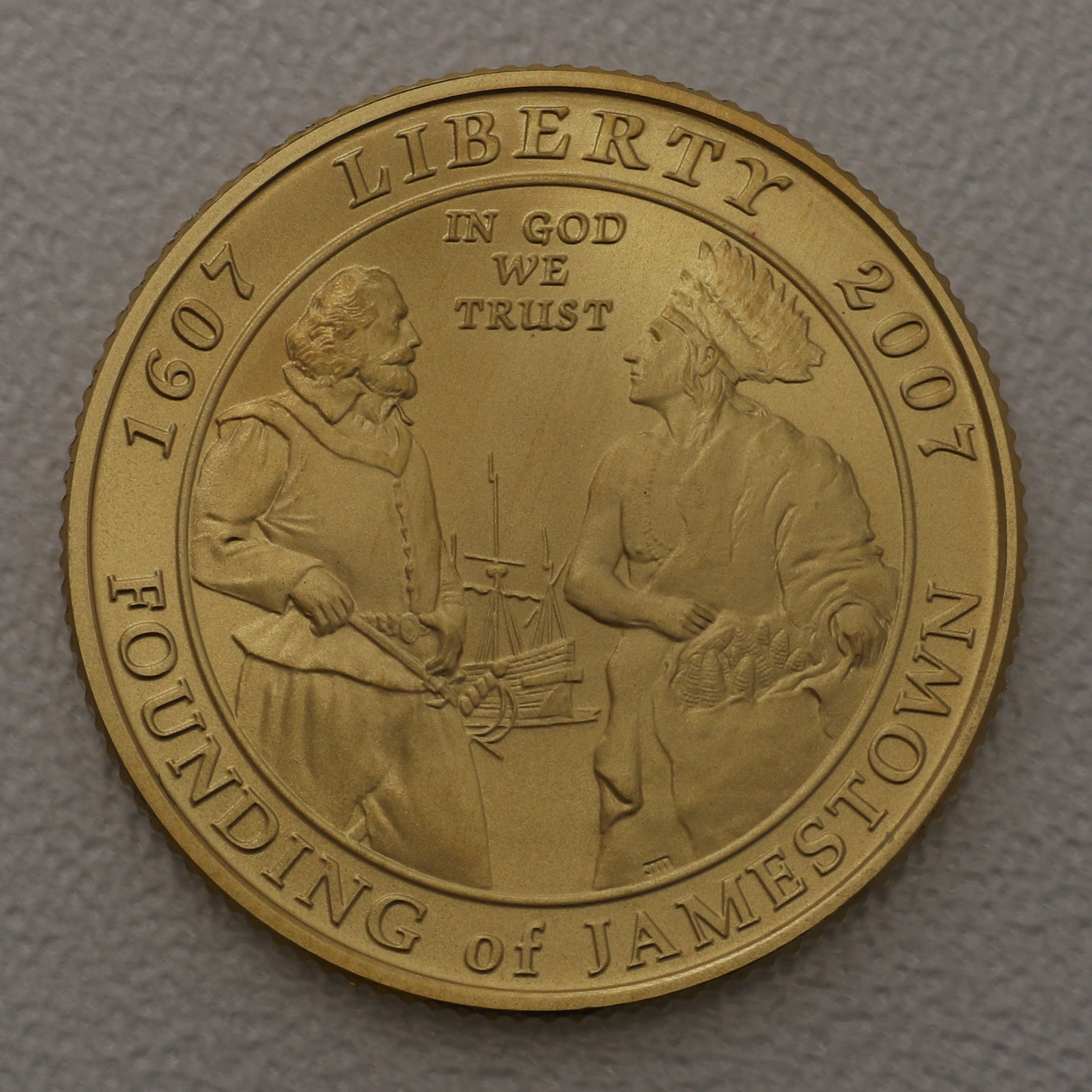 Goldmünze 5 Dollar "Jamestown" 2007 (USA) - Hauptansicht