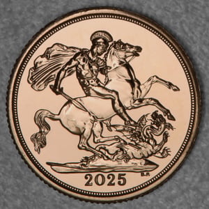 Goldmünze 1 Sovereign "Charles III." 2025 (Großbritannien) - Hauptansicht