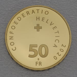 Goldmünze 50 Franken "Roger Federer" 2020 (Schweiz) - Miniaturansicht 2