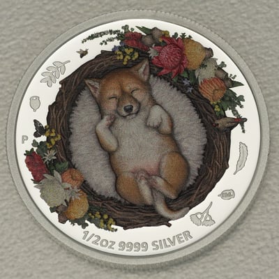 Silbermünze 1/2oz "Baby Dingo" 2021 (PP) Dreaming Down Under (Australien) - Miniaturansicht 1