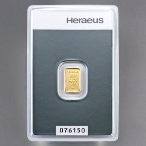 Goldbarren 1g HERAEUS geprägt - Miniaturansicht 2