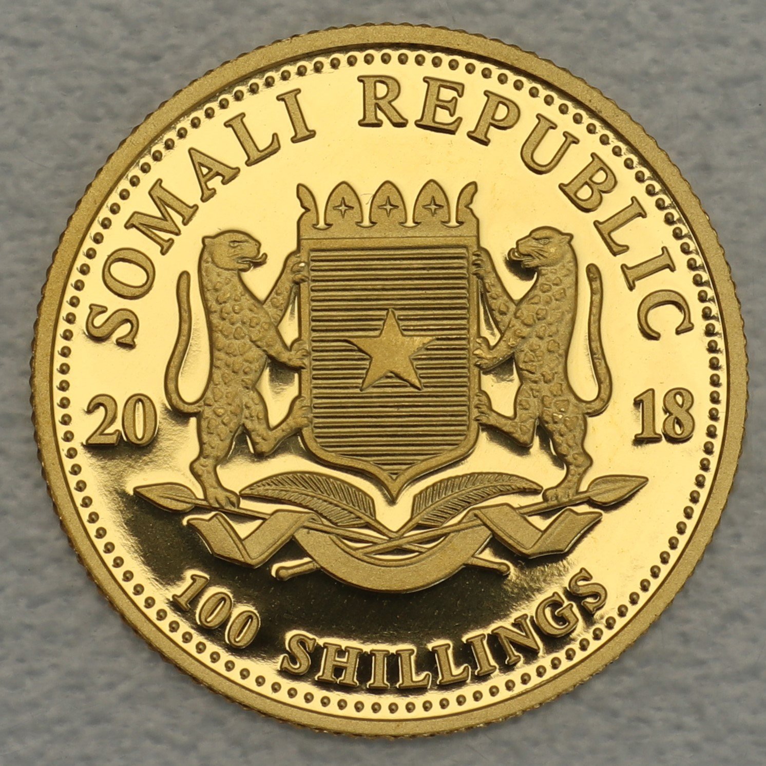 Goldmünze 1/10oz "Elefant" 2018 African Wildlife (Somalia) - Detailansicht 1