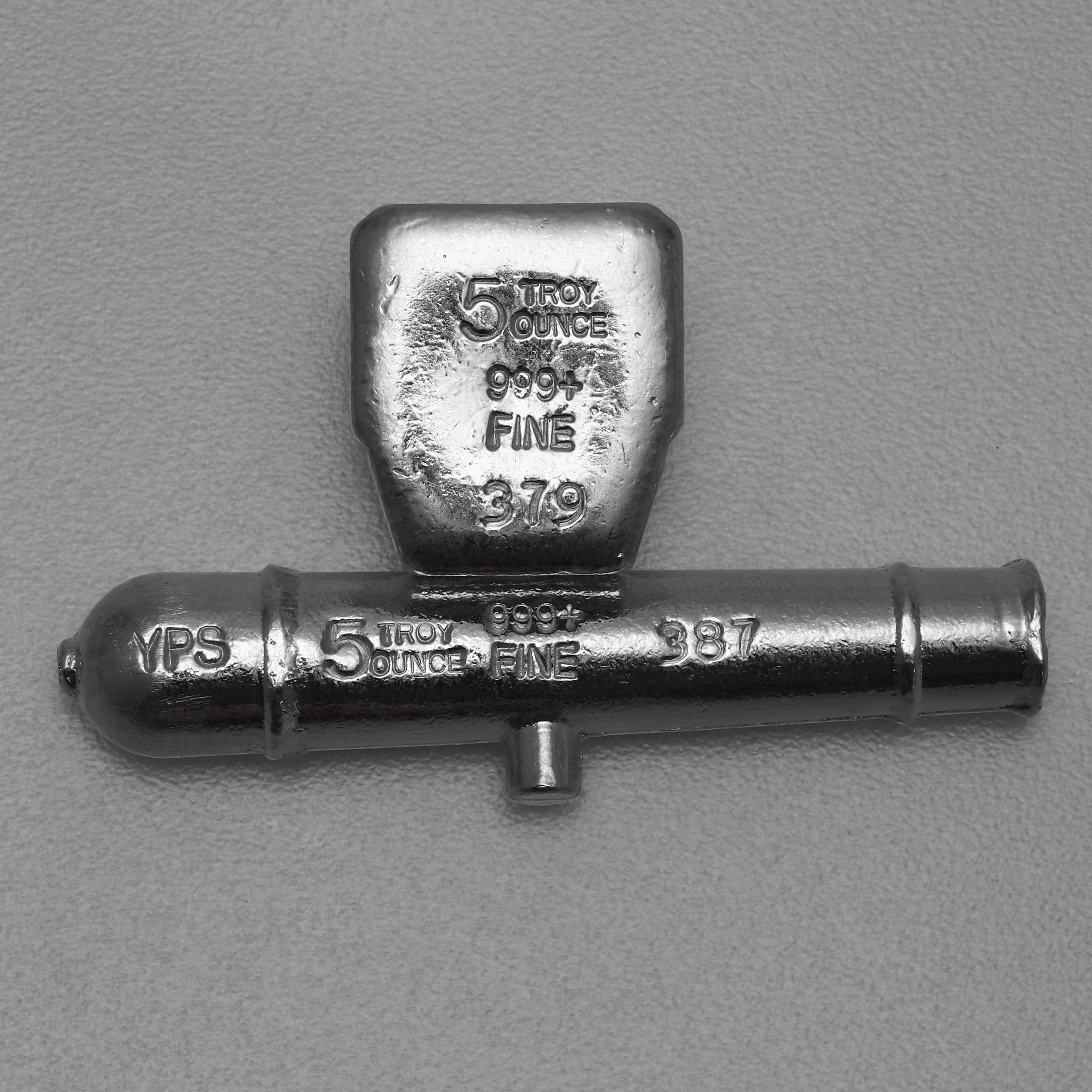 Silber 3-D Barren "Kanonen Set" 2x 5oz - Detailansicht 1
