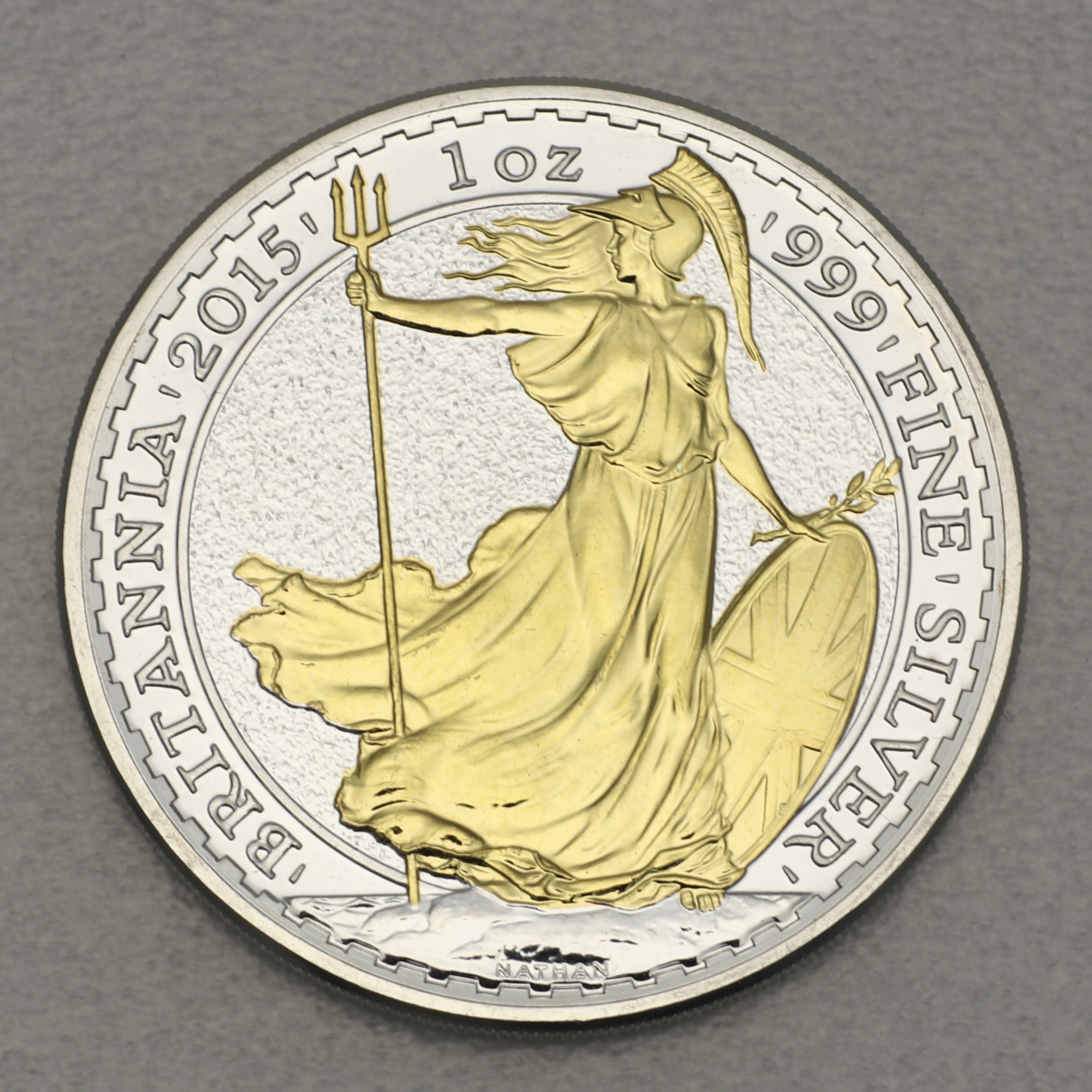 Silbermünze 1oz "Britannia" 2015 (vergoldet) (Großbritannien) - Hauptansicht