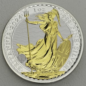 Silbermünze 1oz "Britannia" 2024 (vergoldet) (Großbritannien) - Hauptansicht