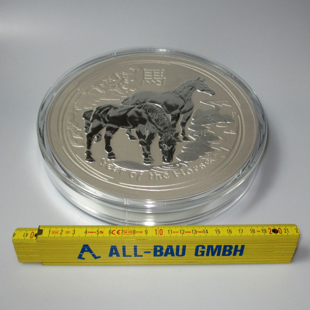 Silbermünze 10kg "Pferd" 2014 Lunar II – Year of the Horse (Australien) - Detailansicht 3