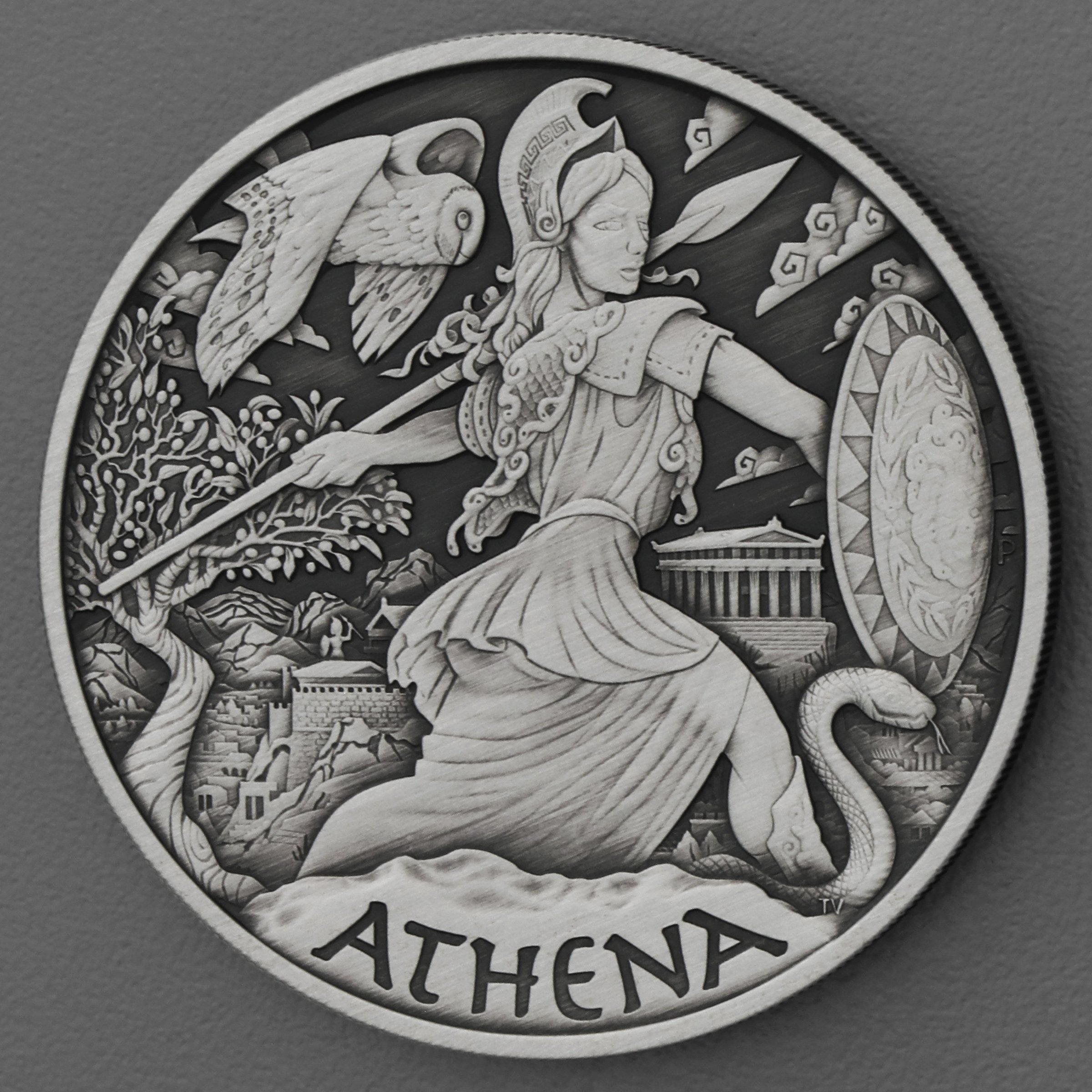Silbermünze 5oz "Athena" 2022 (AF) Gods of Olympus (Tuvalu) - Hauptansicht