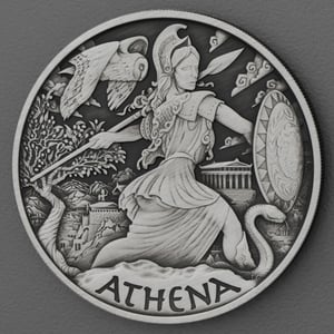 Silbermünze 5oz "Athena" 2022 (AF) Gods of Olympus (Tuvalu) - Hauptansicht