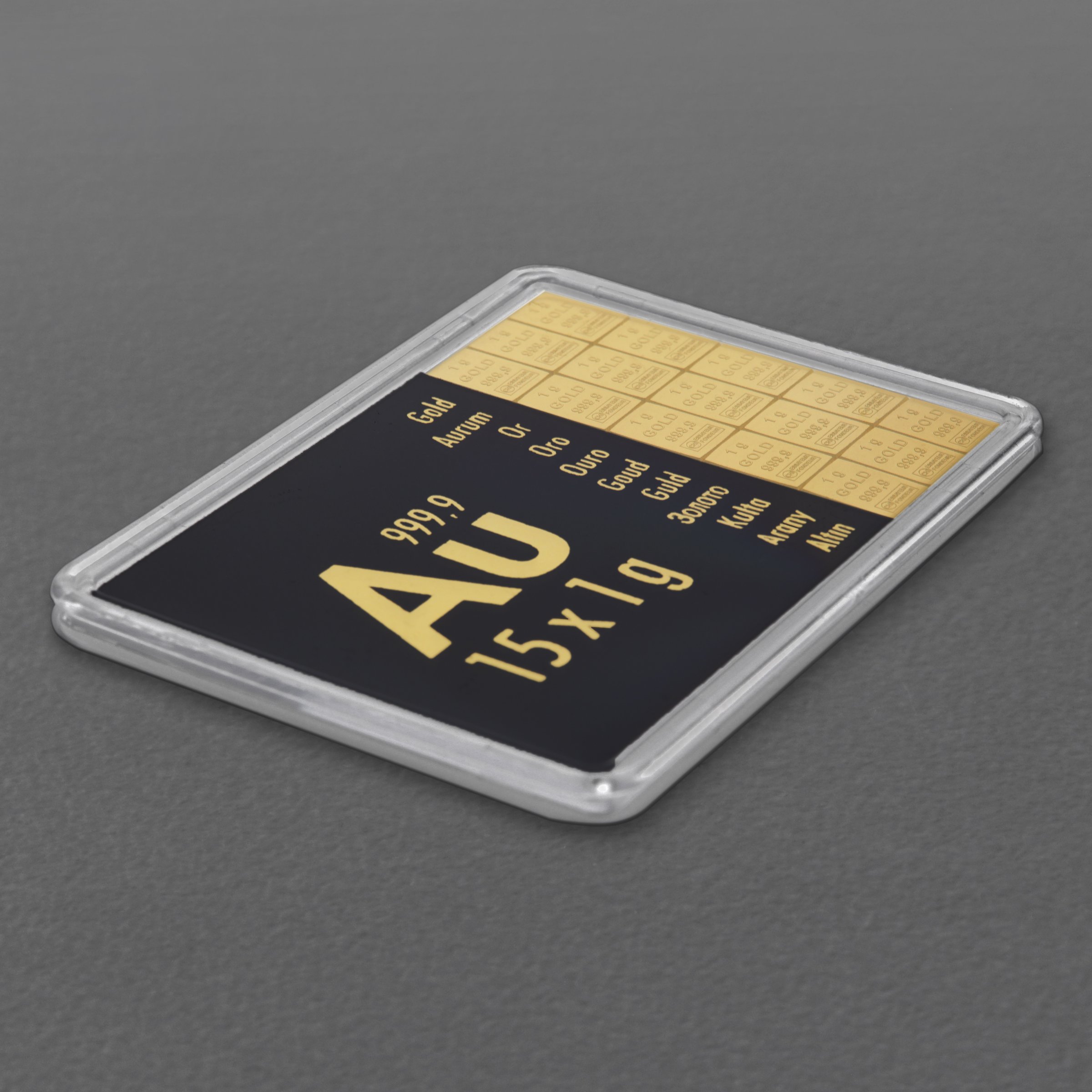 Goldtafel 15 x 1g "Au International" (Motivbox) - Detailansicht 2