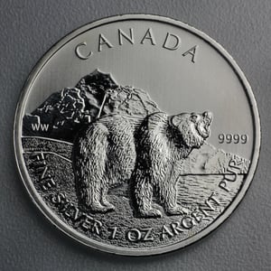 Silbermünze 1oz "Grizzly" 2011 Wildlife Canada (Kanada) - Hauptansicht