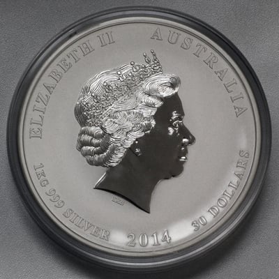 Silbermünze 1kg "Pferd" 2014 Lunar II – Year of the Horse (Australien) - Miniaturansicht 2