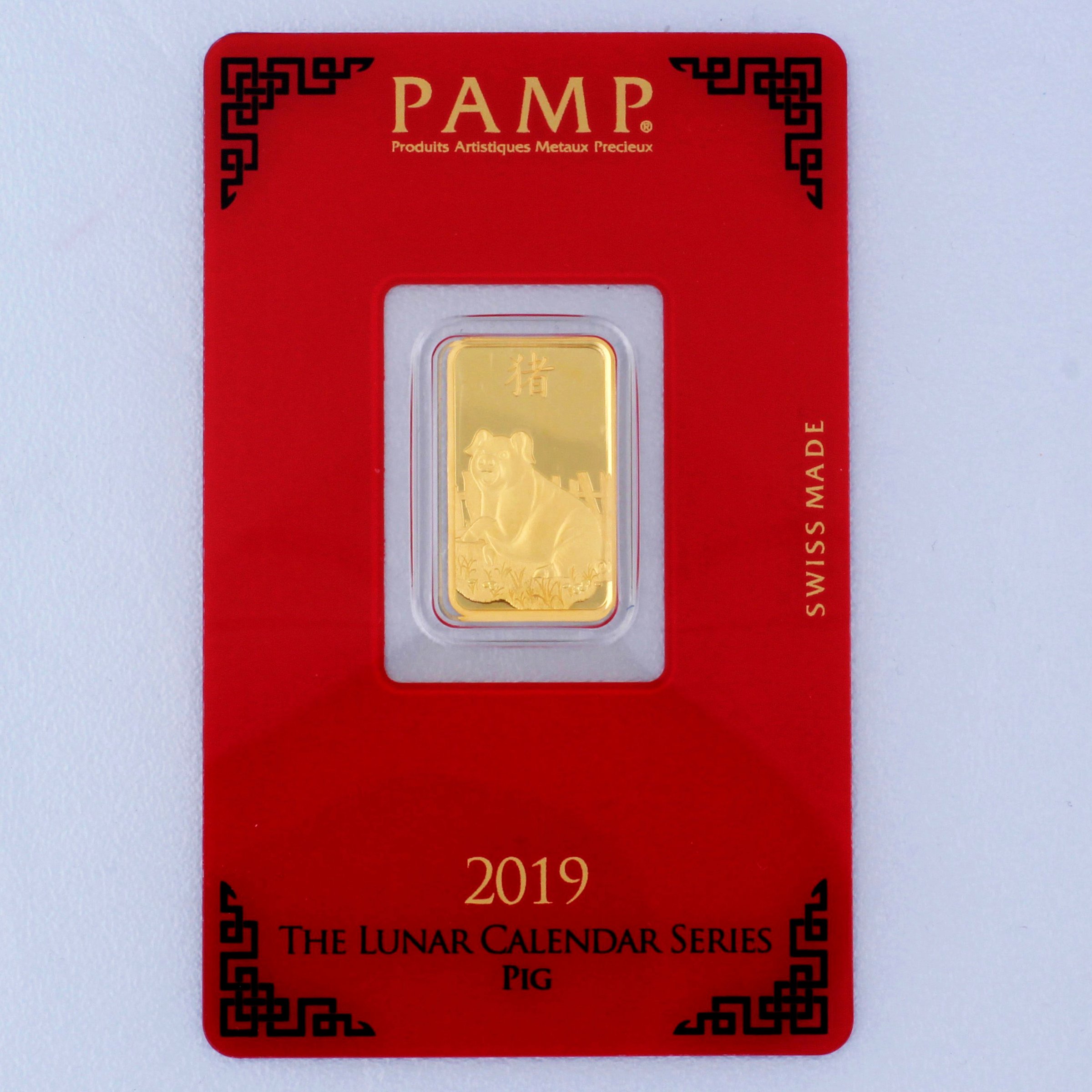 Goldbarren 5g "Schwein 2019" Lunar PAMP - Hauptansicht