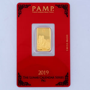 Goldbarren 5g "Schwein 2019" Lunar PAMP - Hauptansicht