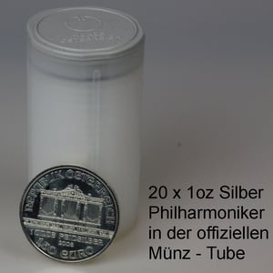 Silbermünze 20 x 1oz "Wiener Philharmoniker" aktueller Jahrgang Tube (Österreich) - Hauptansicht