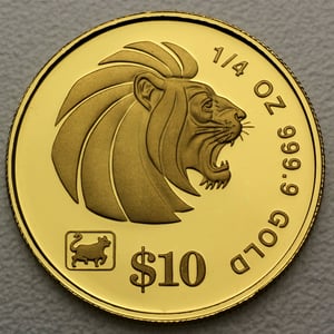Goldmünze 1/4oz "Lion" verschiedene Jahrgänge (Singapur) - Hauptansicht