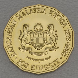 Goldmünze "200 Ringgit - 1976" 3. Malaysia-Plan (Malaysia) - Hauptansicht