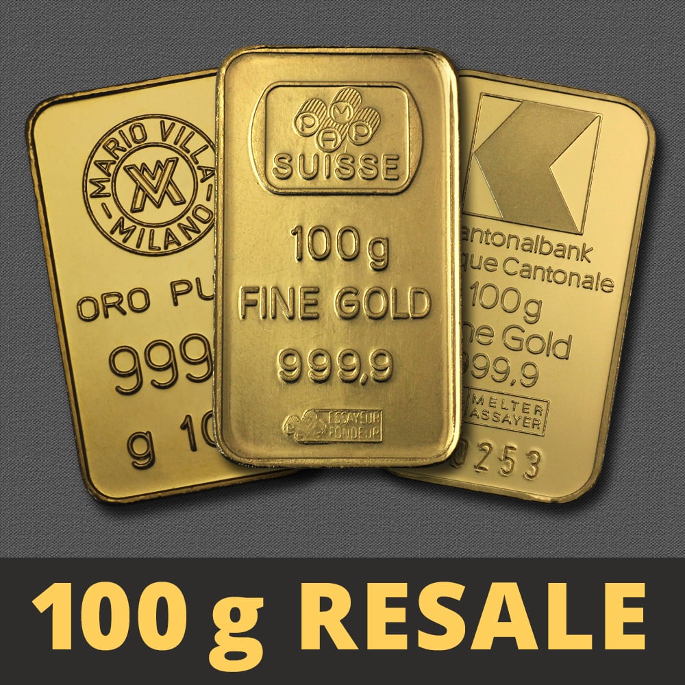 Goldbarren 100g "Resale" (div. Hersteller) - Hauptansicht