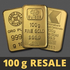 Goldbarren 100g "Resale" (div. Hersteller) - Hauptansicht