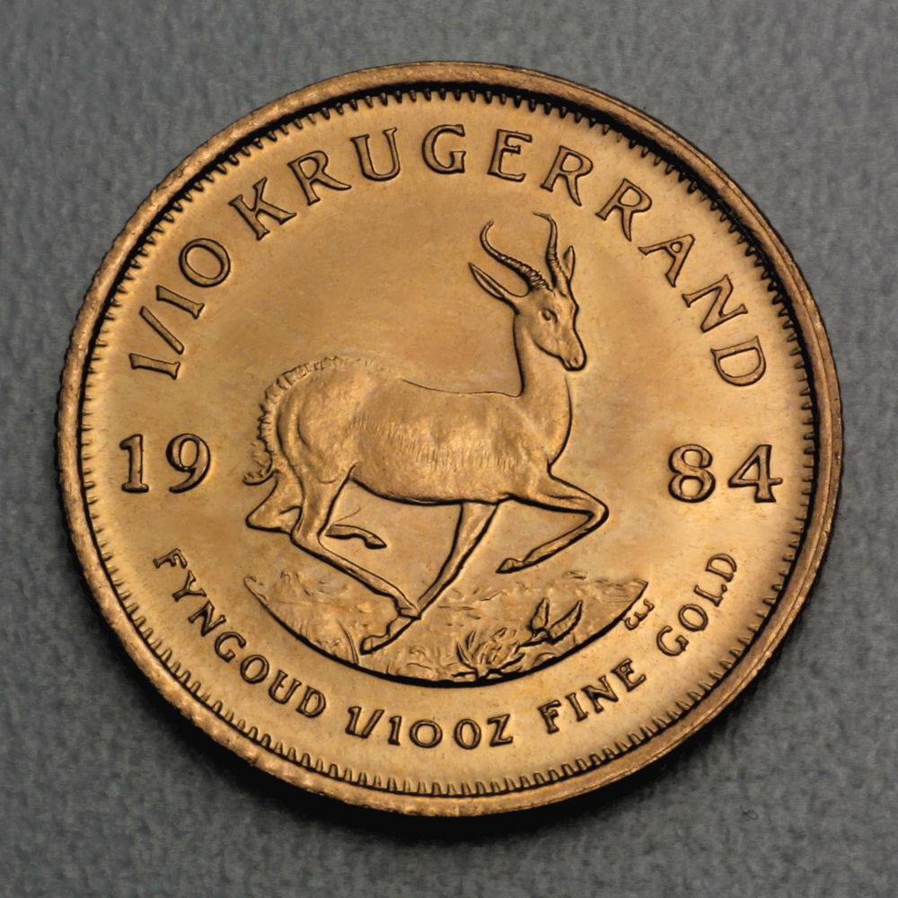 Goldmünze 1/10oz "Krügerrand" verschiedene Jahrgänge (Südafrika) - Detailansicht 1