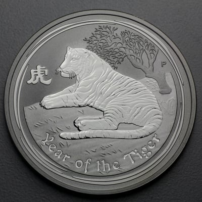 Silbermünze 1/2oz "Tiger" 2010 Lunar II – Year of the Tiger (Australien) - Miniaturansicht 1