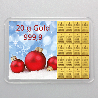 Goldbarren 20g "Frohes Fest" (Flip) - Hauptansicht