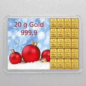 Goldbarren 20g "Frohes Fest" (Flip) - Miniaturansicht 1