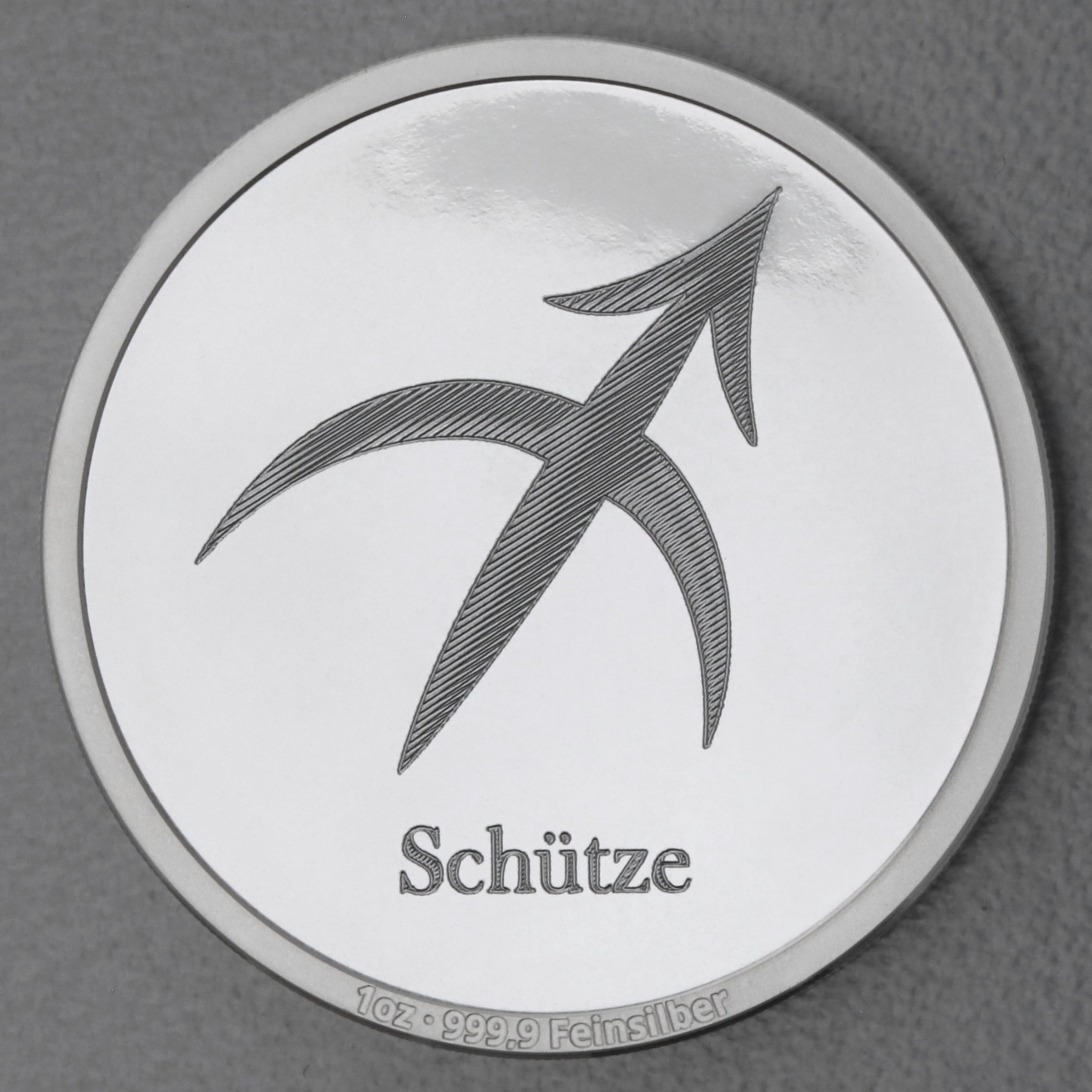 Silbermedaille 1oz "Sternzeichen Schütze" Gravurmedaille - Hauptansicht