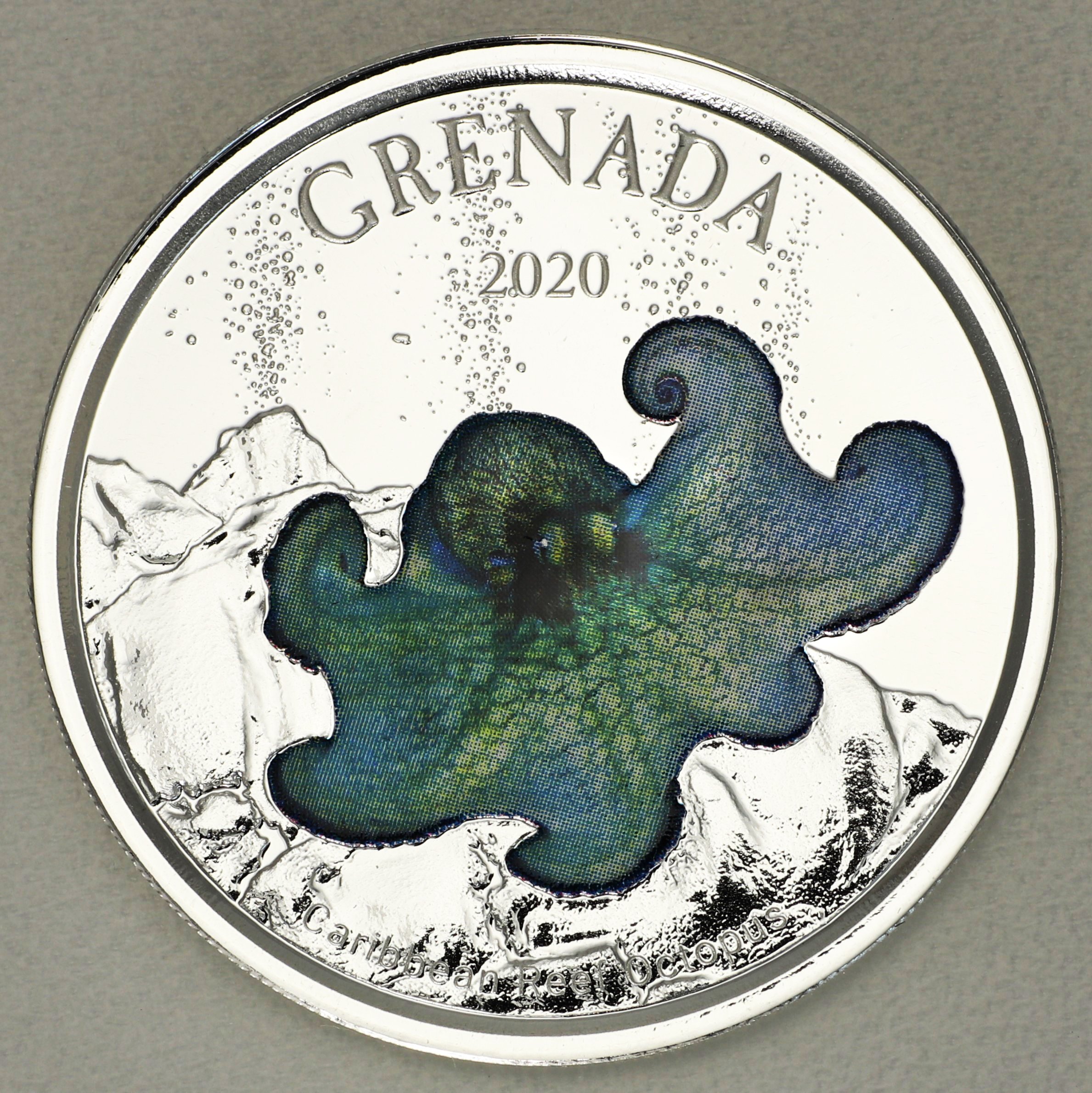 Silbermünze 1oz "Octopus" 2020 (PP/kol.) Eastern Caribbean 8 (Grenada) - Hauptansicht