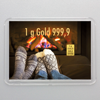 Goldbarren 1g "Gold statt Socken" (Flip) - Hauptansicht