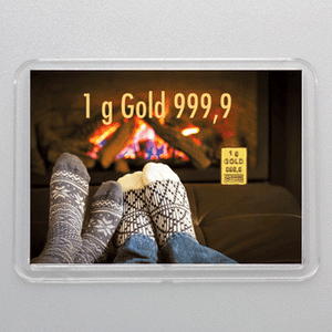 Goldbarren 1g "Gold statt Socken" (Flip) - Hauptansicht