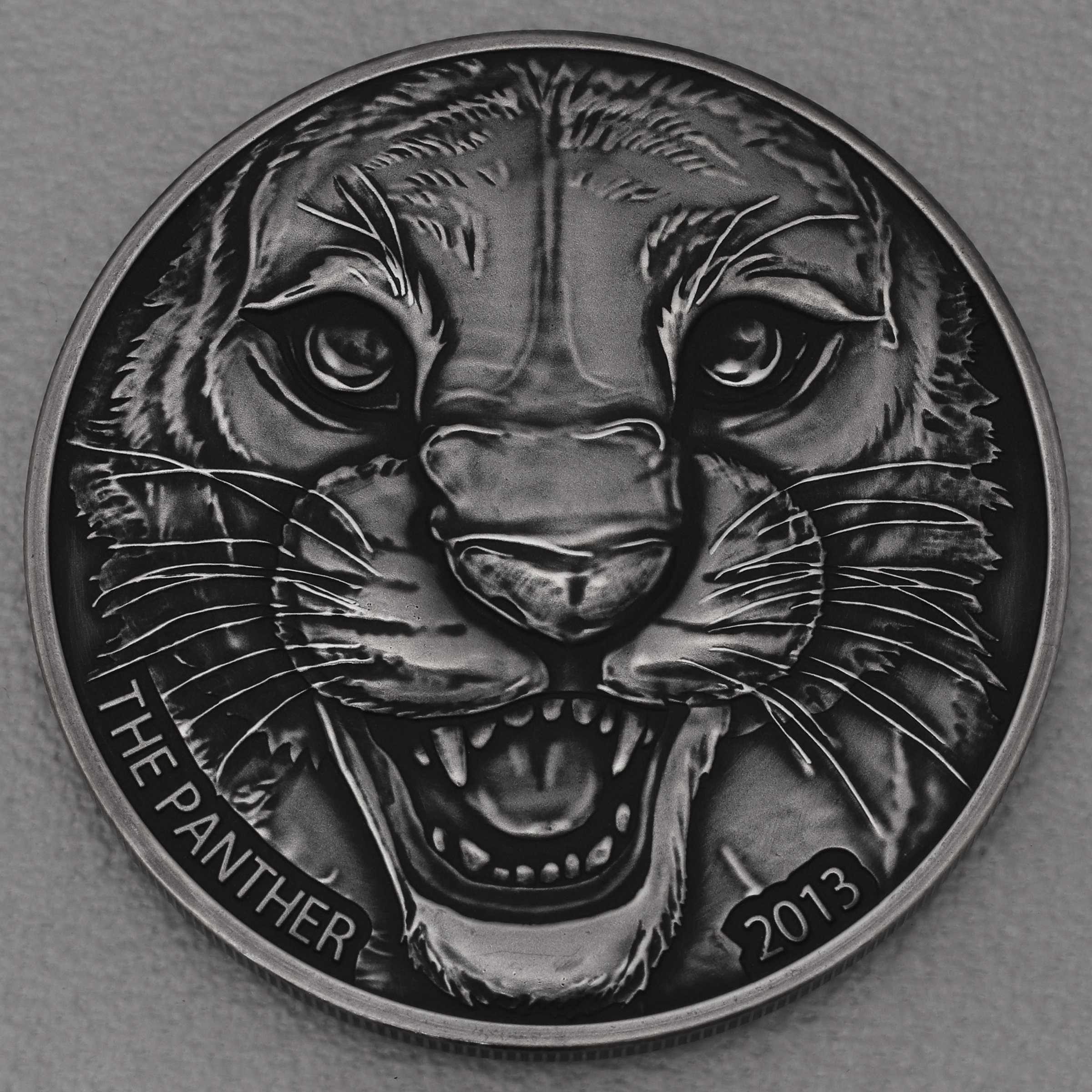 Silbermünze 1oz "Panther" 2013 Antik Finish (Elfenbeinküste) - Hauptansicht