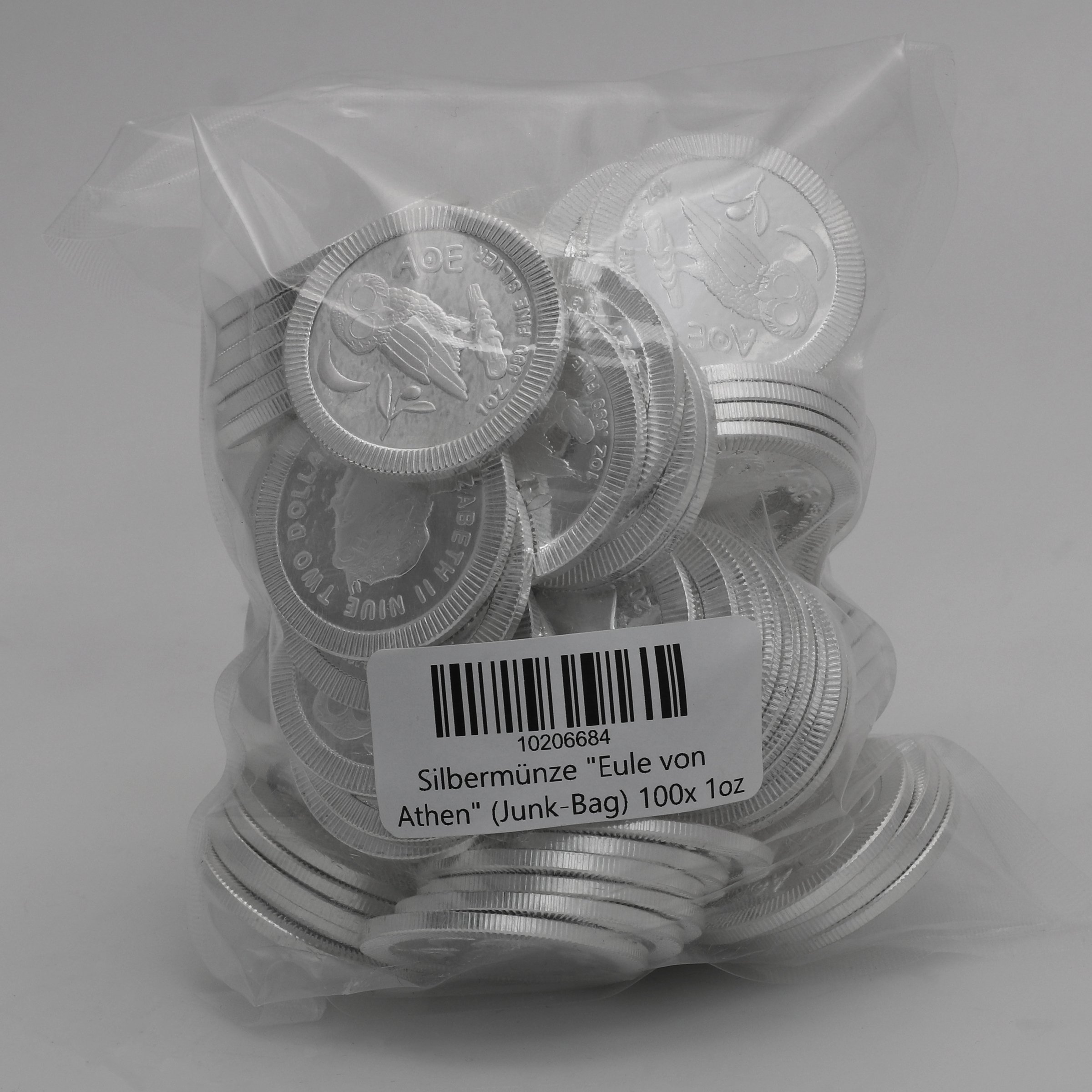 Silbermünze "Eule von Athen" (Junk-Bag) 100x 1oz (Niue) - Hauptansicht