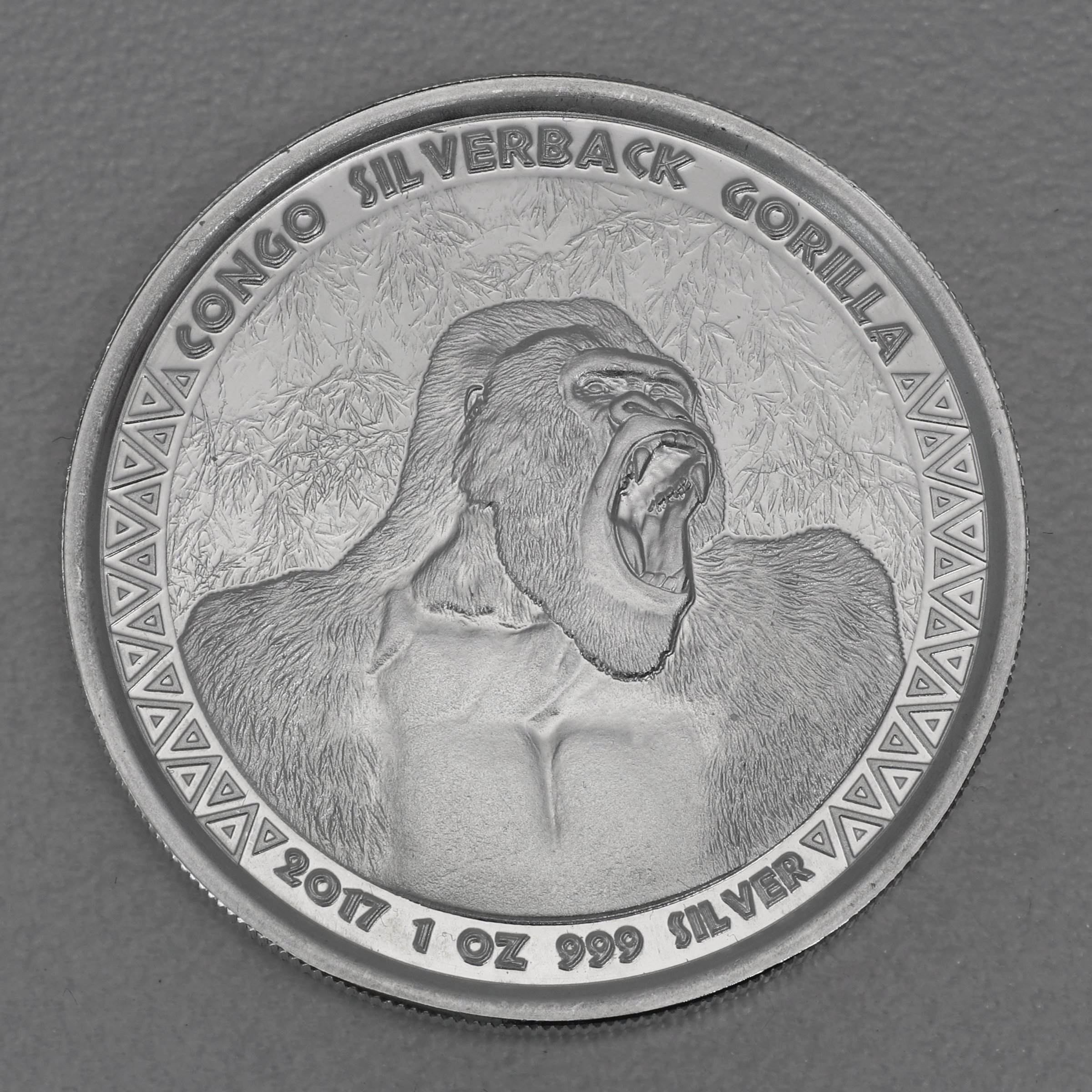 Silbermünze 1oz "Silberrücken Gorilla" 2017 (Kongo) - Hauptansicht