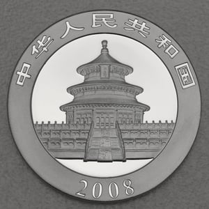Silbermünze 1oz "Panda" 2008 (vergoldet) (China) - Miniaturansicht 2