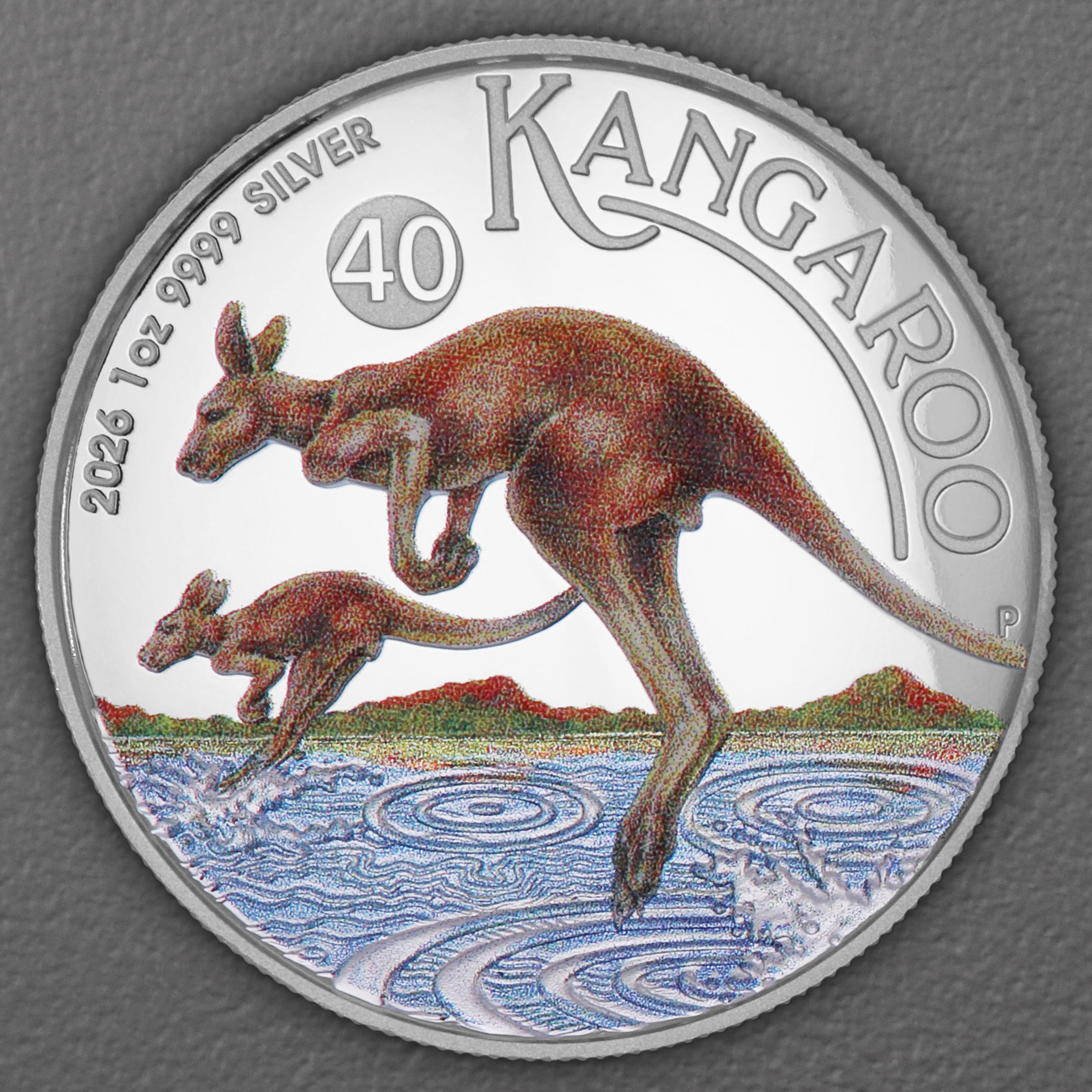 Silbermünze 1oz "Känguru" 2026 (PP/HR/koloriert) (Australien) - Hauptansicht