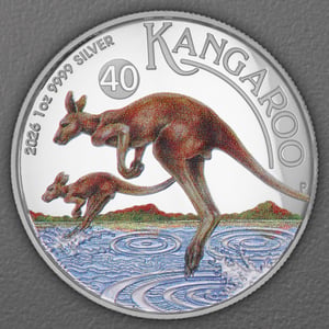 Silbermünze 1oz "Känguru" 2026 (PP/HR/koloriert) (Australien) - Hauptansicht