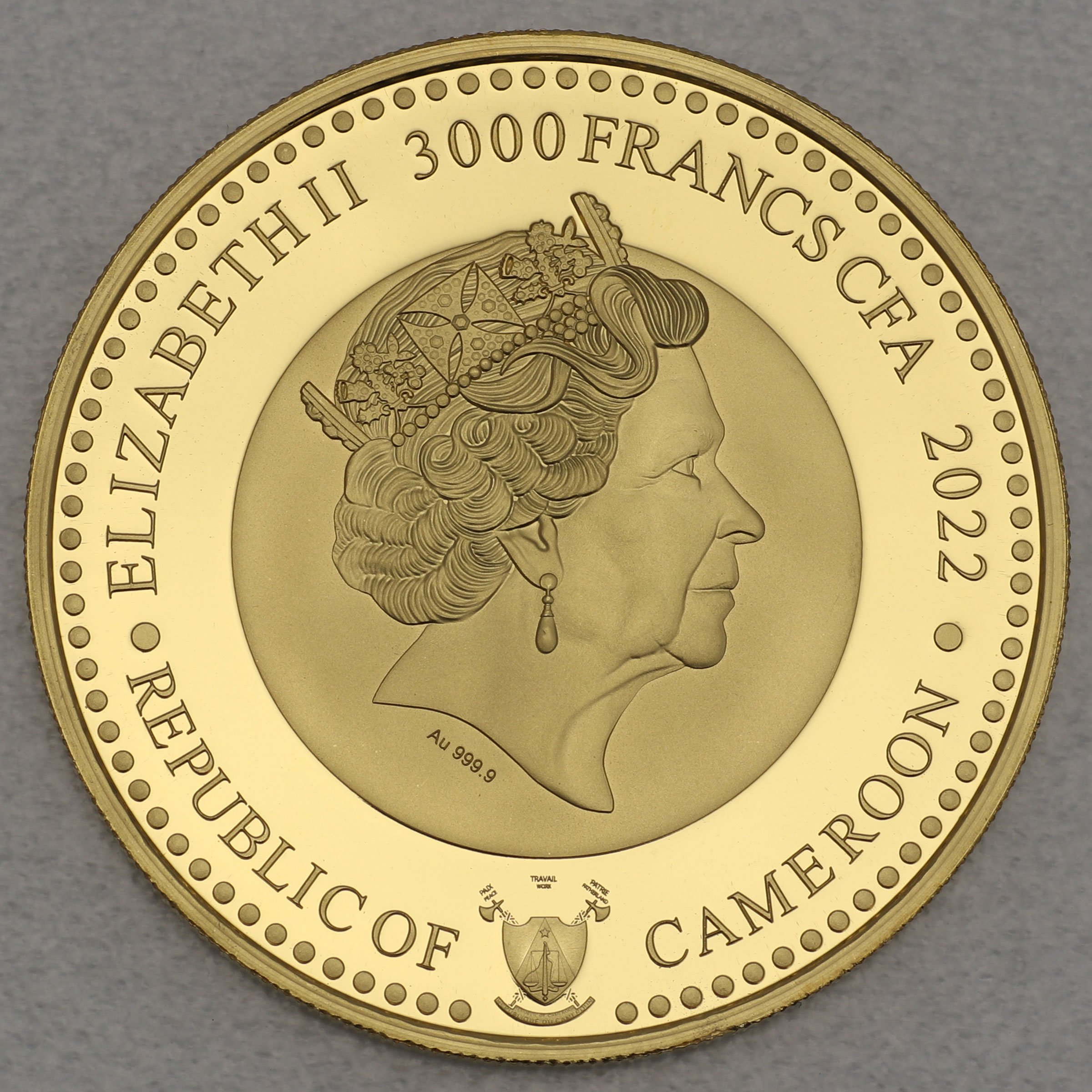 Goldmünze 1oz "Französische Bulldogge" 2022 World Famous Dogs (Kamerun) - Detailansicht 1