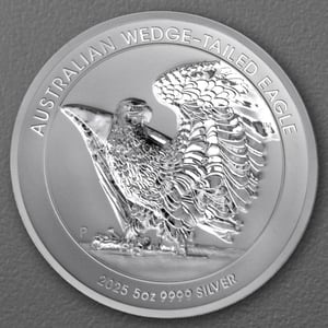 Silbermünze 5oz "Wedge-tailed Eagle" 2025 (Reverse PP/UHR) (Australien) - Miniaturansicht 1