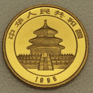 Goldmünze 1/4oz "Panda" 1995 (China) - Miniaturansicht 2