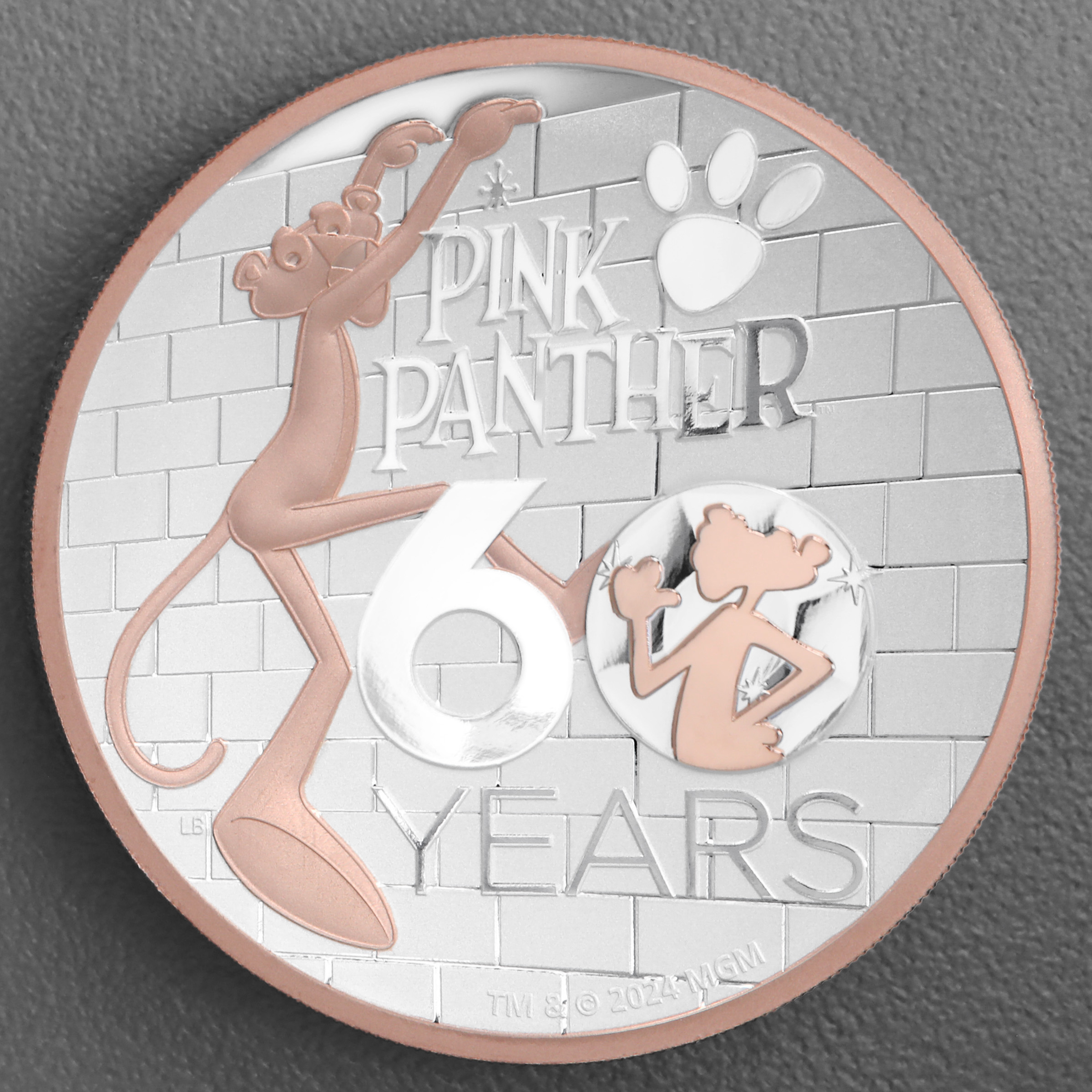 Silbermünze 5oz "Pink Panther" 2024 (PP/HR/rosévergoldet) 60th Anniversary (Tuvalu) - Hauptansicht