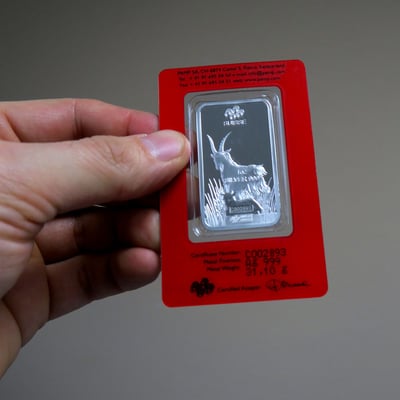 Silberbarren 1oz "Ziege 2015" Lunar PAMP - Miniaturansicht 6