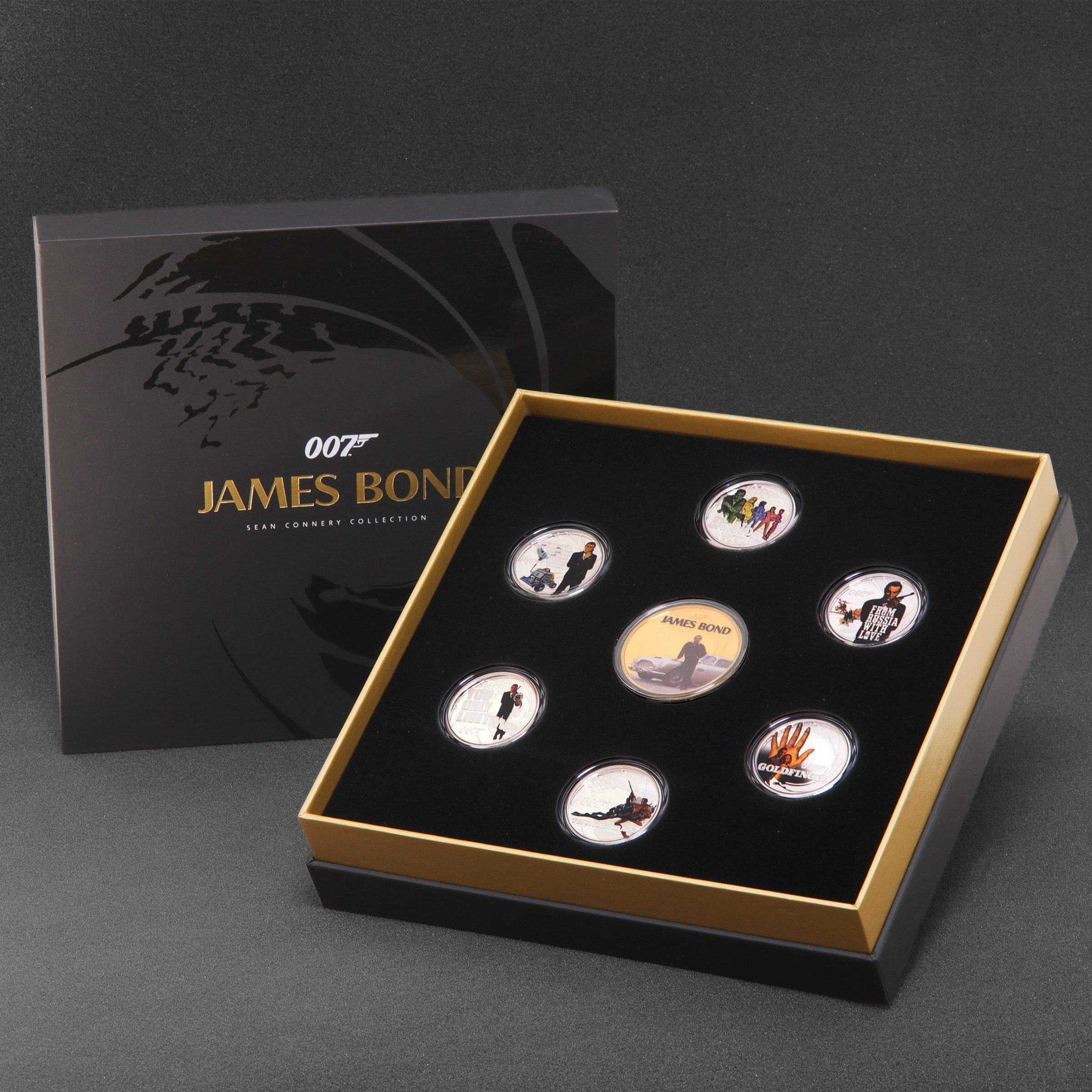 Silbermünzen 1oz + 6 x 1/2oz "Sean Connery" 2024 (PP/kol./verg.) Set – 7-teilig James Bond (Tuvalu) - Detailansicht 10