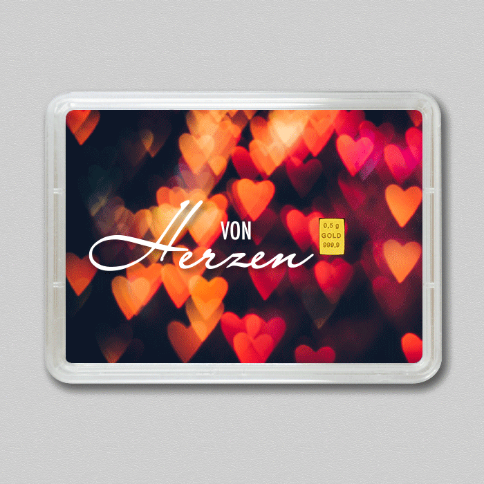 Goldbarren 0,5g "In Liebe" (Flip) - Hauptansicht