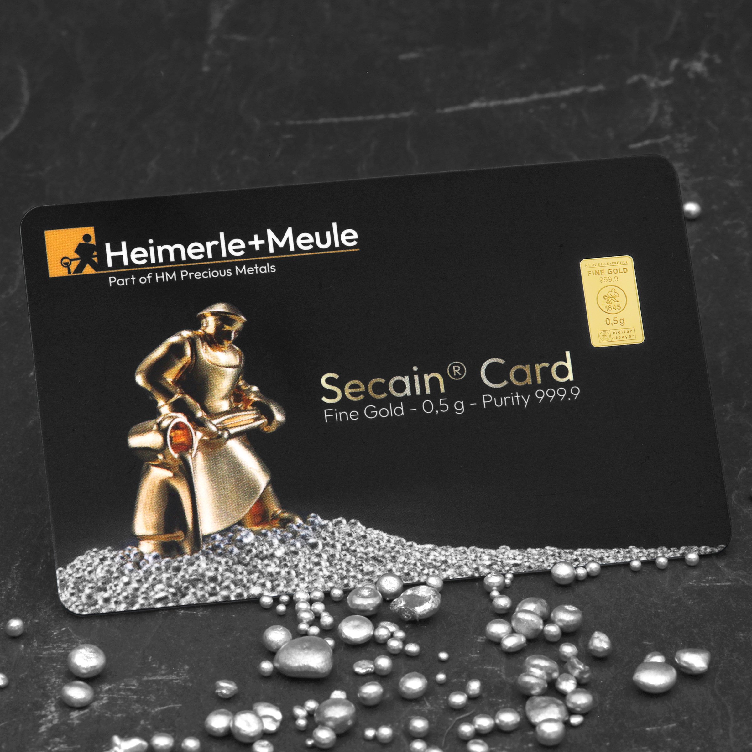 Goldbarren 0,5g HEIMERLE + MEULE "Secain Card" geprägt - Detailansicht 4