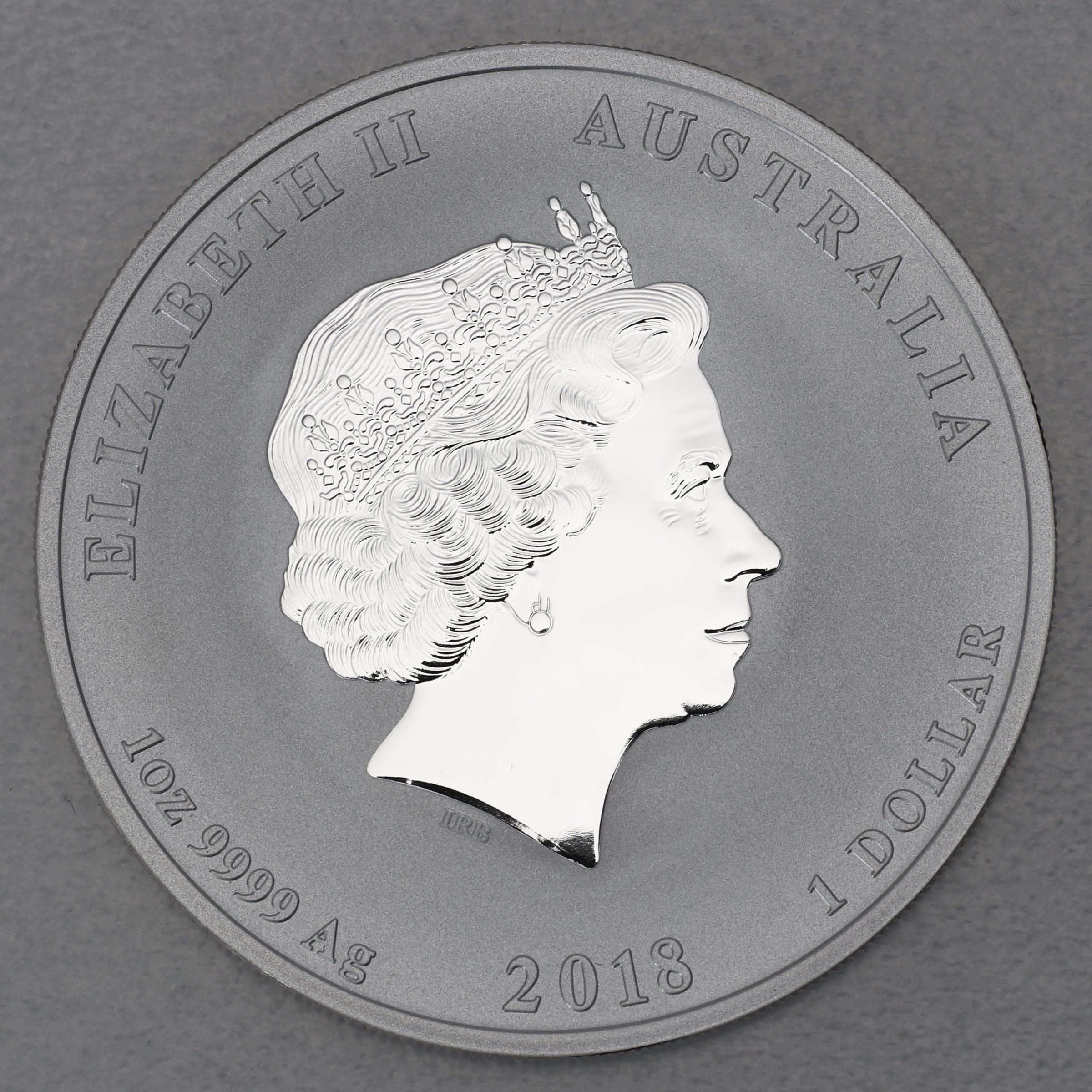 Silbermünze 1oz "Hund" 2018 (vergoldet) Lunar II – Year of the Dog (Australien) - Detailansicht 1