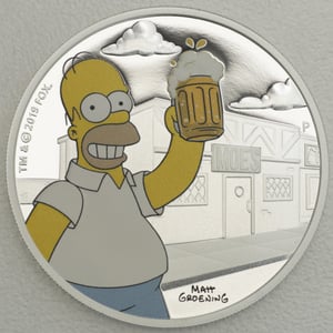 Silbermünze 1oz "Homer Simpson" 2019 (koloriert) The Simpsons (Tuvalu) - Hauptansicht