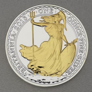 Silbermünze 1oz "Britannia" 2013 (vergoldet) (Großbritannien) - Hauptansicht