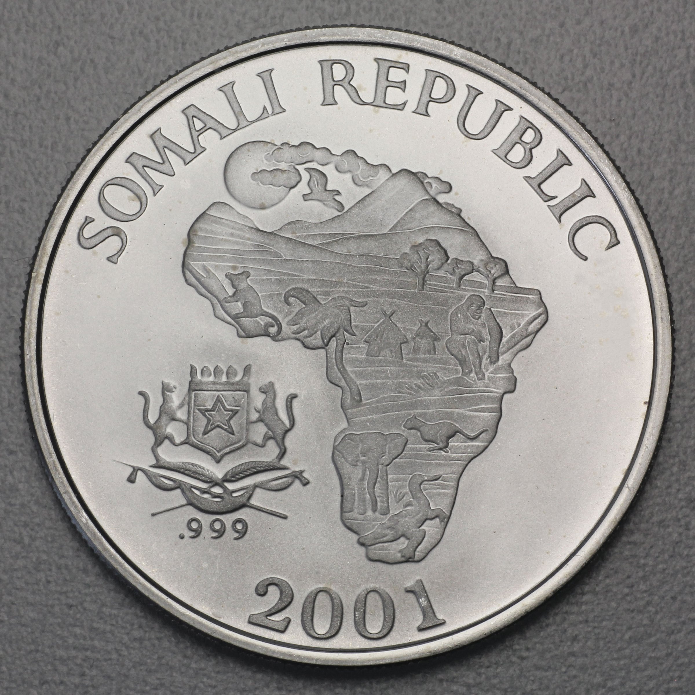 Silbermünze 1oz "Affe" 2001 The African Monkey (Somalia) - Detailansicht 1